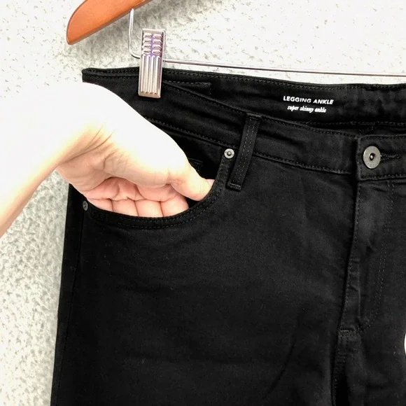 AG Adriano Goldschmied Legging Ankle Super Skinny Jeans Womens 32 14 Black New - Picture 4 of 16